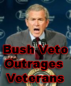 Bush&rsquo;s &lsquo;pocket veto&rsquo; denies veterans the right to sue Iraq and blocks key reforms passed by Congress to clean up the Walter Reed scandal