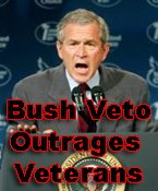 Bush&rsquo;s &lsquo;pocket veto&rsquo; denies veterans the right to sue Iraq and blocks key reforms passed by Congress to clean up the Walter Reed scandal