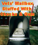 Vets' mailbox stuffed with Gum and Money