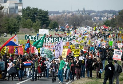 Protest of War in Iraq in Washington DC March 22 2009