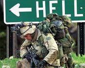 soldier going to hell