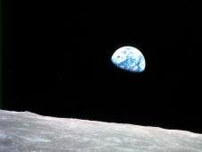 Earthrise as seen from Apollo 8 on Moon