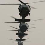 Blackhawk helicopters. Photographer Justin Sullivan/Getty Images