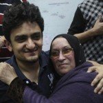 Google Inc.’s marketing manager Wael Ghonim (left), on Tuesday hugs the mother of Khaled Said, a young 28-year-old businessman who died June 6, 2010, at the hands of undercover police, setting off months of protests against the hated police. Ghonim, who set up the “We are all Khaled Said” Facebook page, which now has 76,010 fans, became a hero for demonstrators after he was detained on Jan. 27, two days after the protests began at Tahrir Square in Cairo. He was held for 12 days.