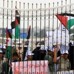 Palestinian kids seen demonstrating against closing Rafah crossing 0 days