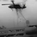 Israeli navy helicopter over the Mavi Marmara