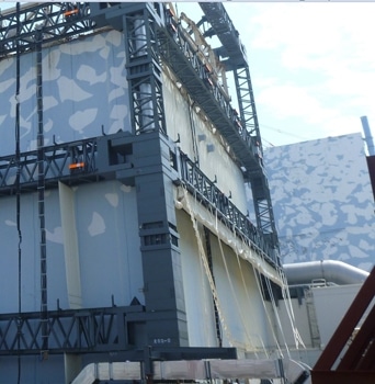 Brutally strong external "tent" skeleton for Rad spewing reactors at Fukushima