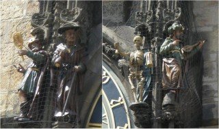 men on clock