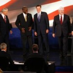 Republican presidential candidates take the stage during a South Carolina Republican party presidential debate in Spartanburg