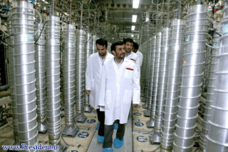Iranian president Mahmoud Ahmadinejad visits Natanz enrichment plant