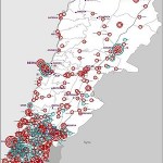 Map of Israeli bombings of Lebanon