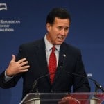 Republican presidential candidate Santorum speaks at the RJC 2012 Republican Presidential Candidates Forum in Washington