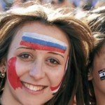 Russian Chinese and Syrian flags
