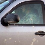 US military personnel in car