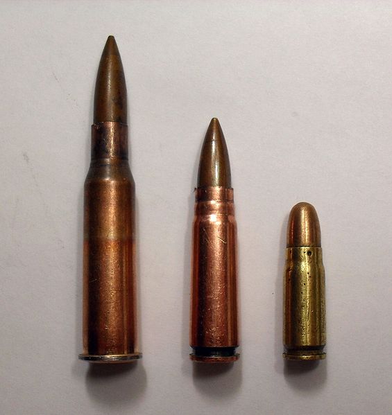 From left to right: 7.62×54mmR, 7.62×39mm and 7.62×25mm.