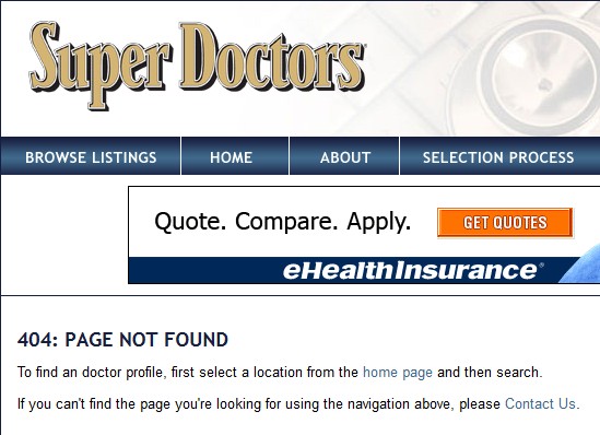 No longer on www.superdoctors.com "Nice recovery there"