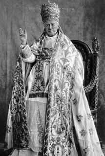 The very pious Pope Pius X in full Papal Regalia.