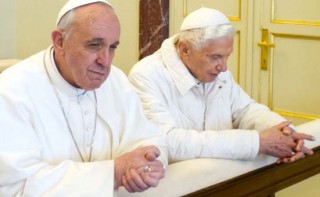 Francis: "Can I have your job?" Benedict: "Sure, I'm tired of playing Jew."