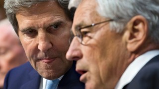 Kerry and Hagel - Tag team Netanyahu