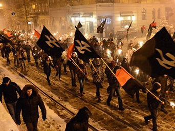 Neo Nazi march in Ukraine, 2014