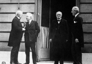Wilson (R) - with the big four at the Paris Peace Conference