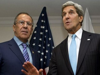 Russian Foreign Minister Lavrov with US Secretary of State Kerry