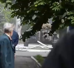 Armor moving against civilians