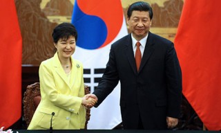 South Korean President Park Geun-hye and Chinese President Xi Jinping