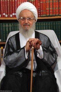 Grand Ayatullah Nasir Makarem Shirazi in his office where we visited him last week