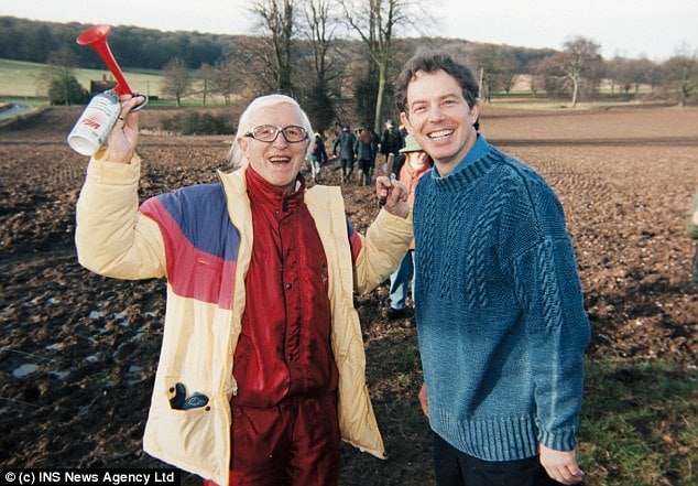 Tony Blair with his good friend, serial child molester Jimmy Saville. The sheep are scared.
