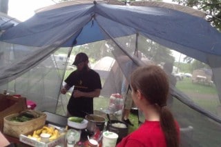 Will Coley's veggie-halal food tent