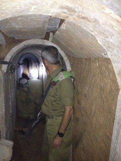 Brig. Gen. Michael Edelstein, Gaza Division commander inside tunnel dug from Gaza Strip to Israel, October 2013