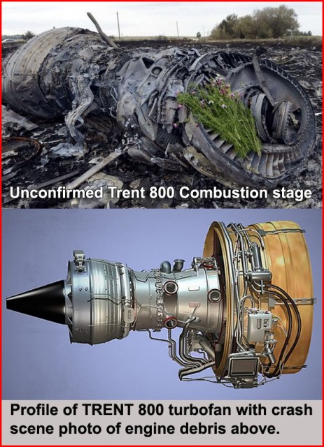 Trent 800 compared to crash scene photo