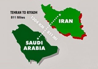 811 miles from Riyadh to Tehran