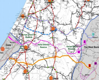 Proposed safe routes between Gaza and the West Bank - click to enlarge