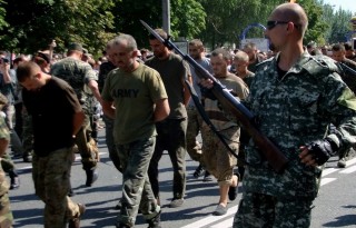 Donetsk had their own Victory Parade as a satire to Kiev's, and marched their prisoners to a new location.
