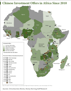 Chinese investment map in Africa since 2010 - click to enlarge