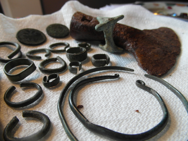 The above axe is out of this photo to the left, but this was my first Scythian haul