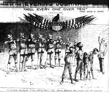 "kill everyone over ten!" The 7th Cavalry took part in the Filipino Genocide (1899-1913), which involved, among other things, a betrayal of the Filipino revolutionary movement and the death of 400,000 Filipinos.