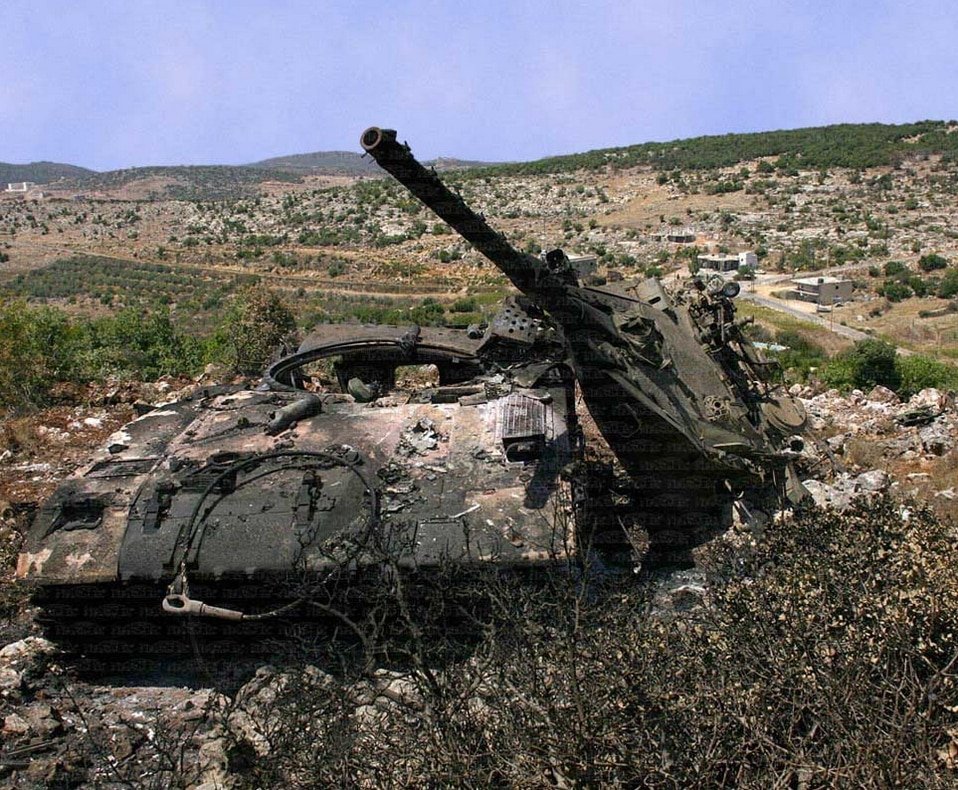 A "lightly damaged" Merkava "indestructible tank"
