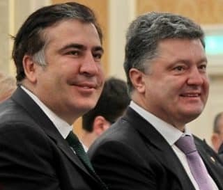 Misha Saakashvili (L) and Porkoshenko...two birds of a feather