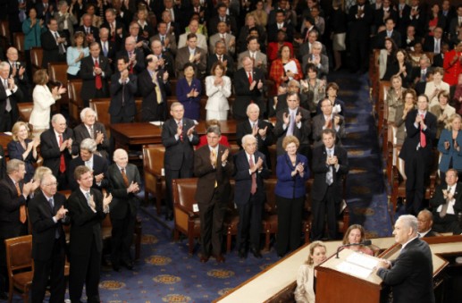 Peak Whorehouse -- Netanyahu gets 29 standing ovations in Joint Session of the American Knesset on 24 May 2011