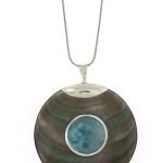 Blue Stone  round  necklace