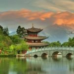 China-Temple-Bridge-River-Sunset