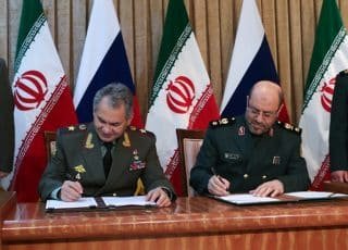 Russia's Sergei Shoigu and Iran's Hossein Dehghan