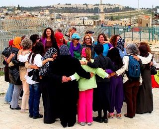 Israeli and Palestinian women hold a meeting