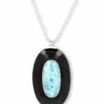 BLUE  sTONE  Oval  Necklace