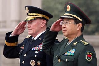 General Dempsey showing the colors in China