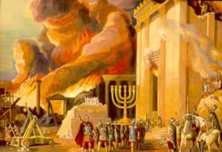 The Roman Army under command of General Titus destroyed Jerusalem and the Jewish temple and removed the Jews from the remnants in 70 CE.