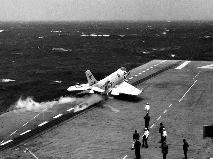 F3H Demon being launched from Carrier